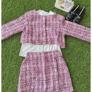 Chic Pink Tweed Set